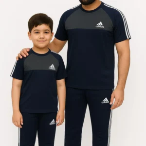 Like Father Navy & Gray Straps Kings wear Summer Tracksuit