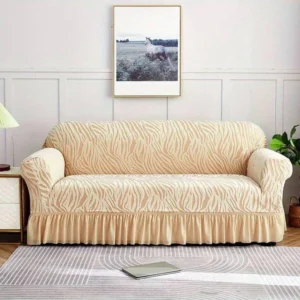 Zebra Velvet Sofa Cover (Skin Colour)
